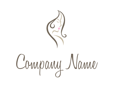 line art silhouette of woman profile beauty logo