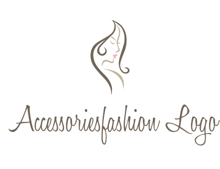 line art silhouette of woman profile beauty logo