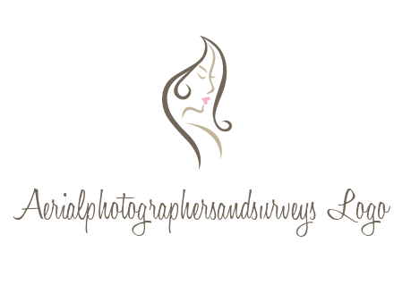 line art silhouette of woman profile beauty logo