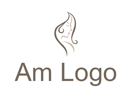 line art silhouette of woman profile beauty logo