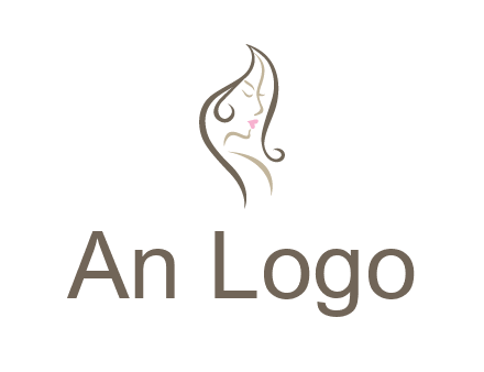 line art silhouette of woman profile beauty logo