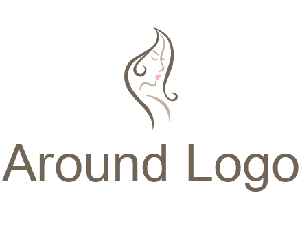 line art silhouette of woman profile beauty logo