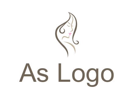 line art silhouette of woman profile beauty logo