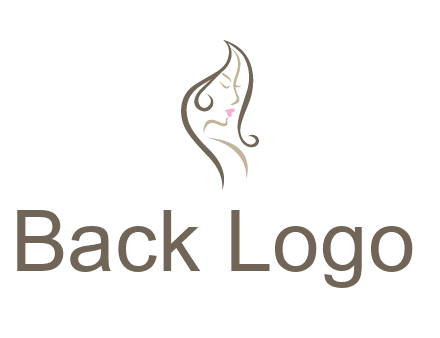 line art silhouette of woman profile beauty logo