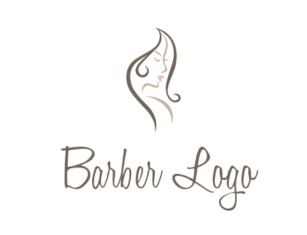 line art silhouette of woman profile beauty logo