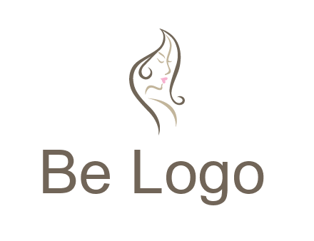 line art silhouette of woman profile beauty logo