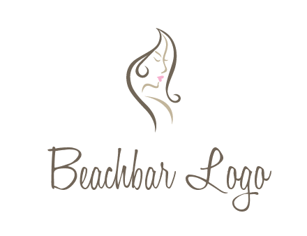 line art silhouette of woman profile beauty logo