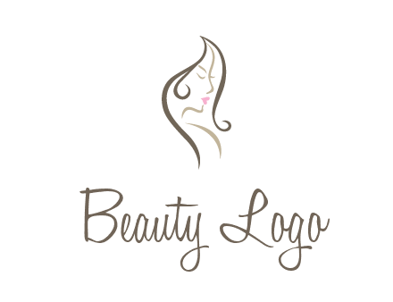 line art silhouette of woman profile beauty logo