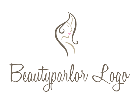 line art silhouette of woman profile beauty logo