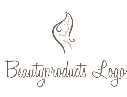 line art silhouette of woman profile beauty logo