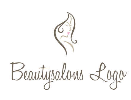 line art silhouette of woman profile beauty logo