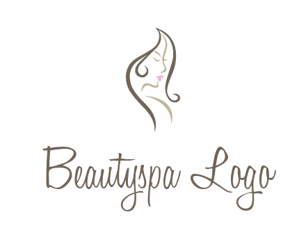 line art silhouette of woman profile beauty logo