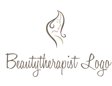 line art silhouette of woman profile beauty logo