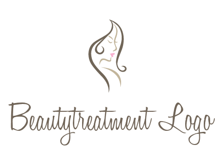 line art silhouette of woman profile beauty logo