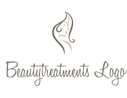 line art silhouette of woman profile beauty logo