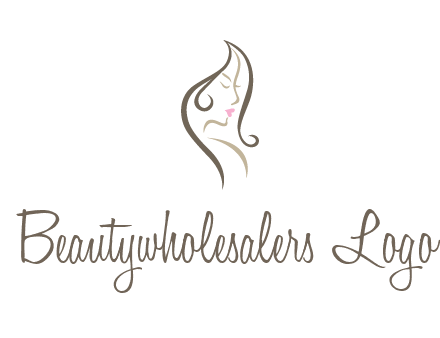 line art silhouette of woman profile beauty logo