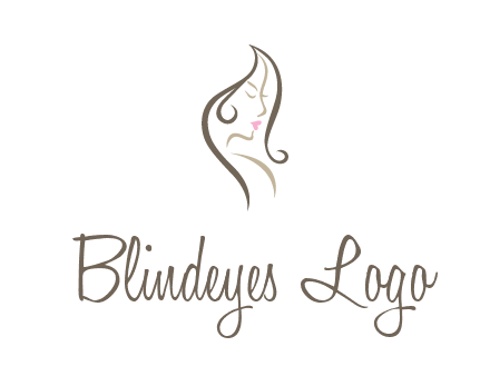 line art silhouette of woman profile beauty logo