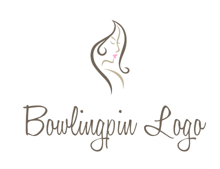 line art silhouette of woman profile beauty logo