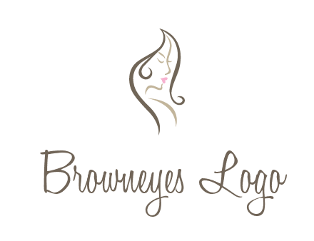 line art silhouette of woman profile beauty logo
