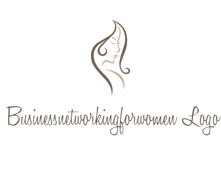 line art silhouette of woman profile beauty logo