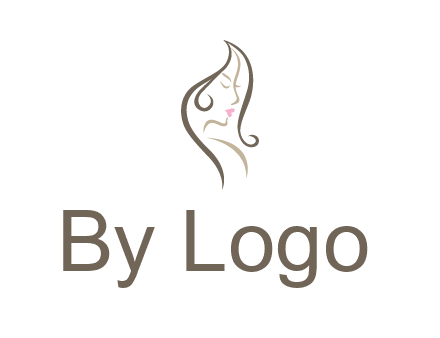 line art silhouette of woman profile beauty logo
