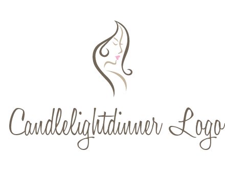 line art silhouette of woman profile beauty logo