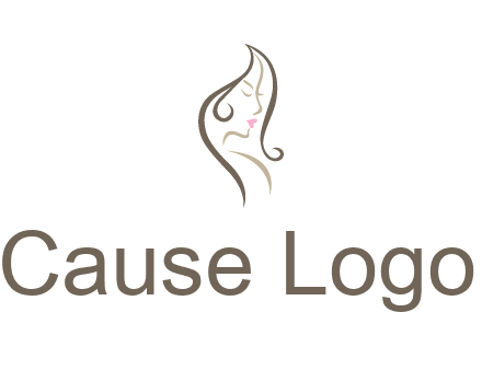 line art silhouette of woman profile beauty logo