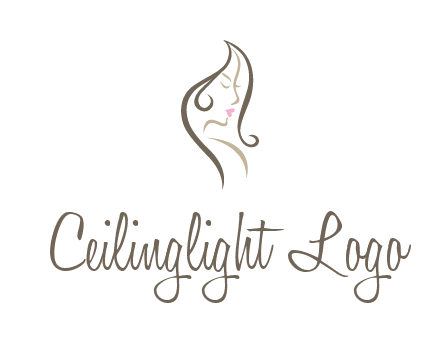 line art silhouette of woman profile beauty logo