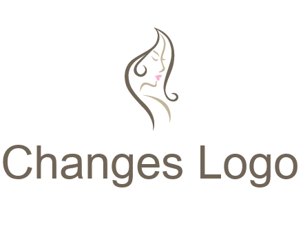line art silhouette of woman profile beauty logo