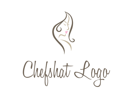 line art silhouette of woman profile beauty logo