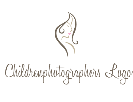line art silhouette of woman profile beauty logo