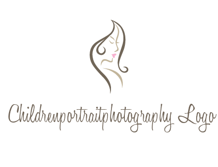 line art silhouette of woman profile beauty logo