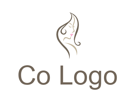 line art silhouette of woman profile beauty logo