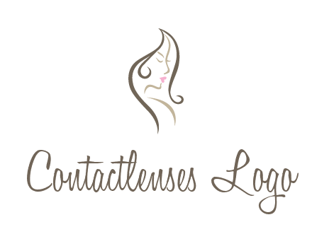 line art silhouette of woman profile beauty logo
