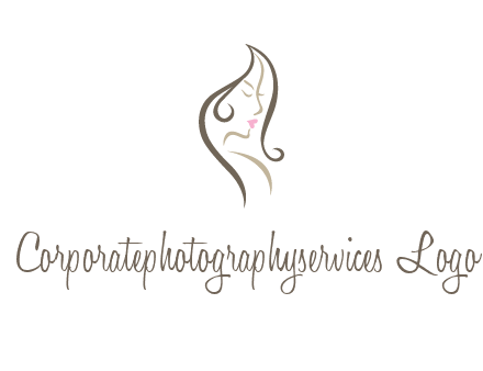 line art silhouette of woman profile beauty logo