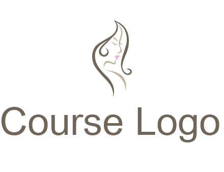 line art silhouette of woman profile beauty logo
