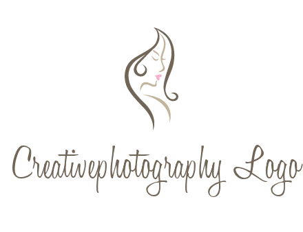 line art silhouette of woman profile beauty logo