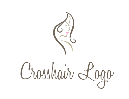 line art silhouette of woman profile beauty logo