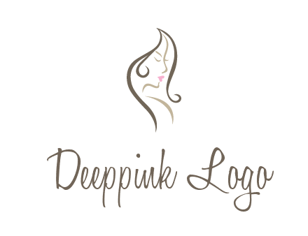 line art silhouette of woman profile beauty logo