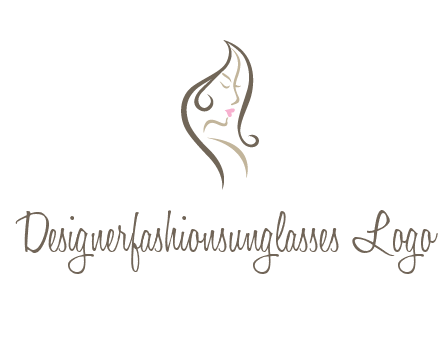line art silhouette of woman profile beauty logo