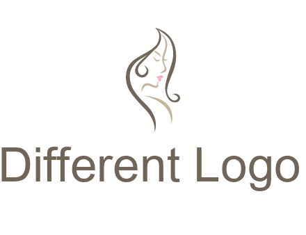 line art silhouette of woman profile beauty logo