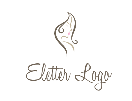 line art silhouette of woman profile beauty logo