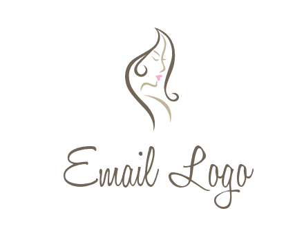 line art silhouette of woman profile beauty logo