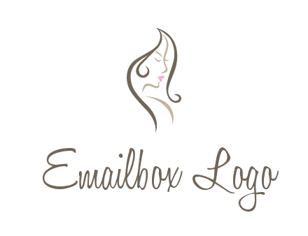line art silhouette of woman profile beauty logo