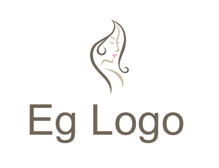 line art silhouette of woman profile beauty logo