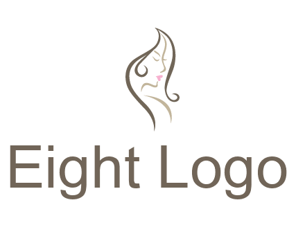 line art silhouette of woman profile beauty logo
