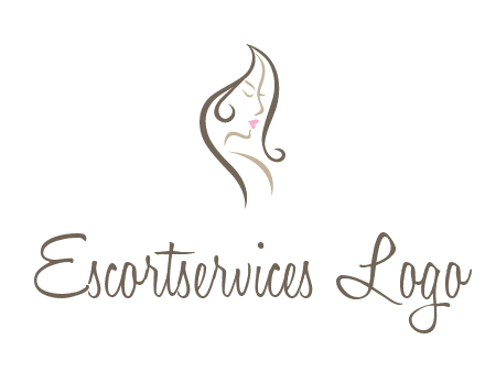 line art silhouette of woman profile beauty logo