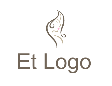 line art silhouette of woman profile beauty logo