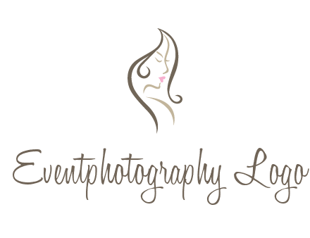 line art silhouette of woman profile beauty logo