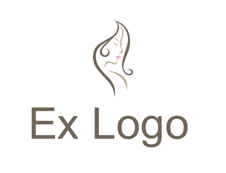 line art silhouette of woman profile beauty logo